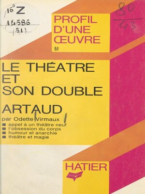 cover image of Le théâtre et son double, Antonin Artaud